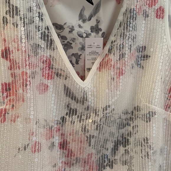 White House Black Market Sequin Overlay Tank - Picture 2 of 6